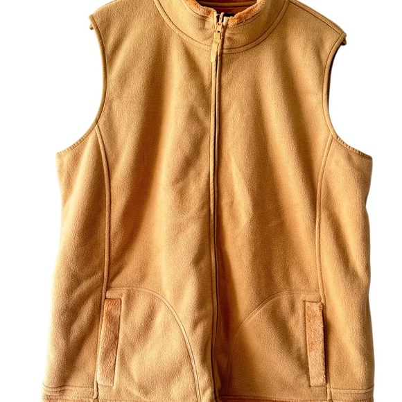 Basic Editions Tan Sleeveless Jacket - Picture 1 of 5